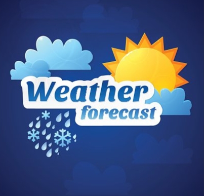 Weather logo with both sunshine and clouds.